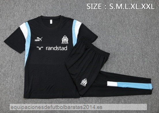 Nuevo Entrenamiento Conjunto Completo Marsella 23/24 Negro Azul Blanco Baratas